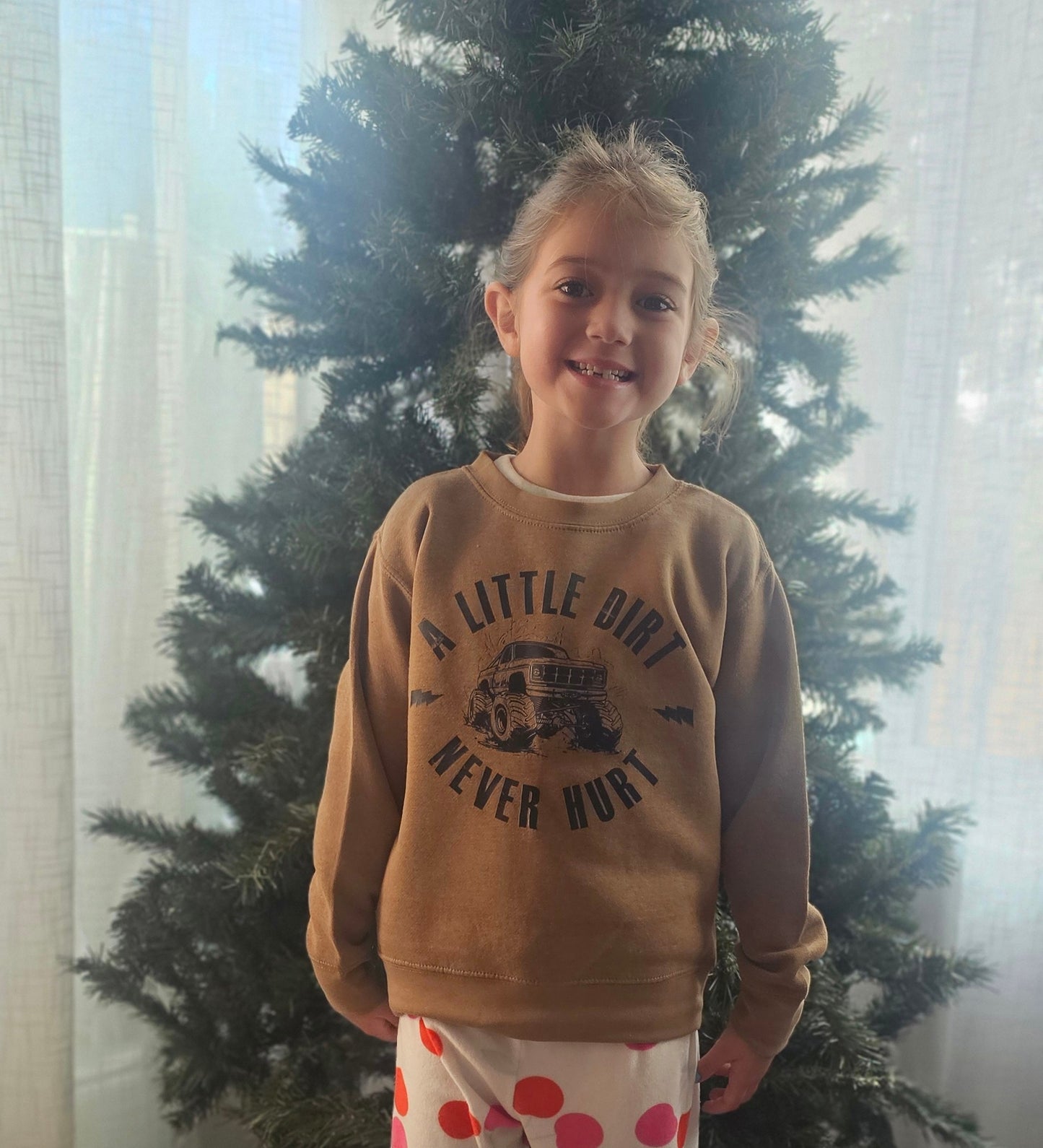 Toddler "Little Dirt Never Hurt" |Crew Pull-Over Sweatshirt Unisex