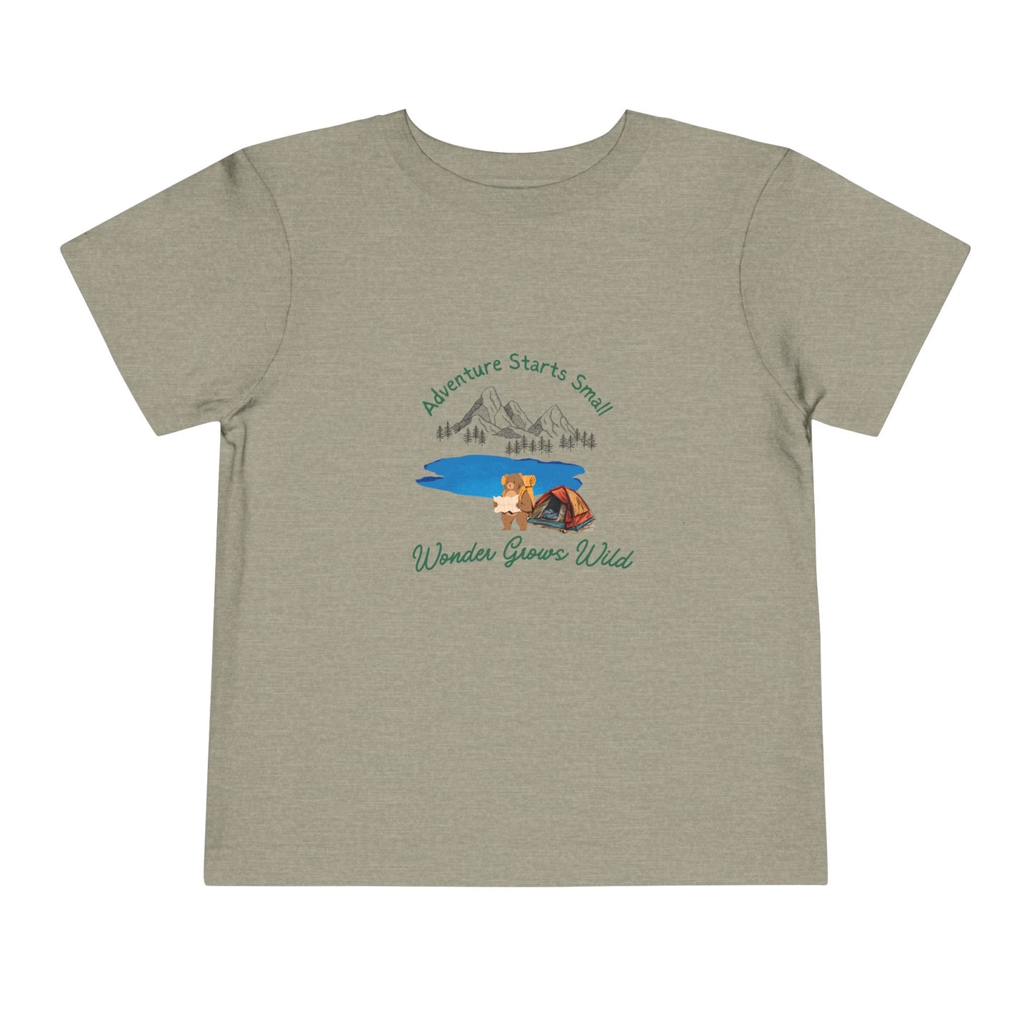 Toddler Tee — "Adventure Starts Small" Woodland Camper Graphic
