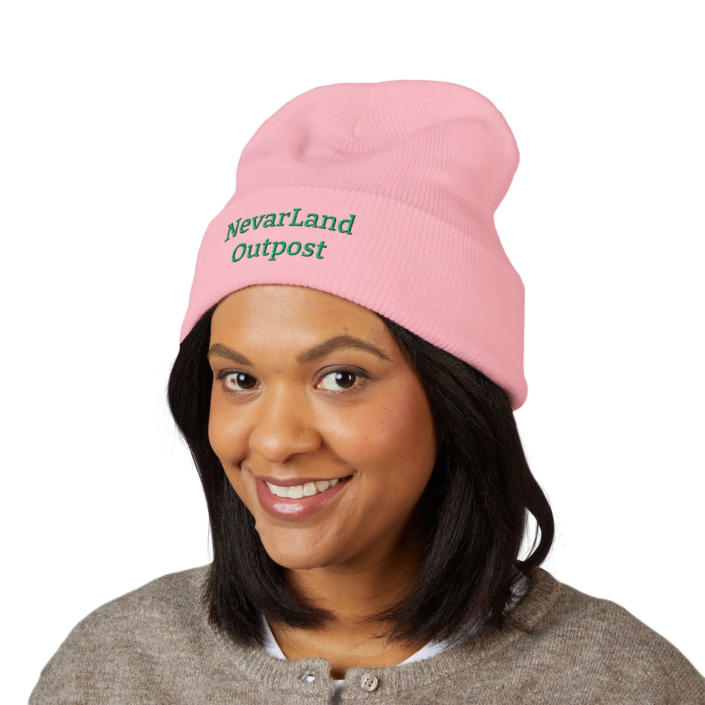 NevarLand Outpost Embroidered Beanie — Branded Cuffed Knit Hat
