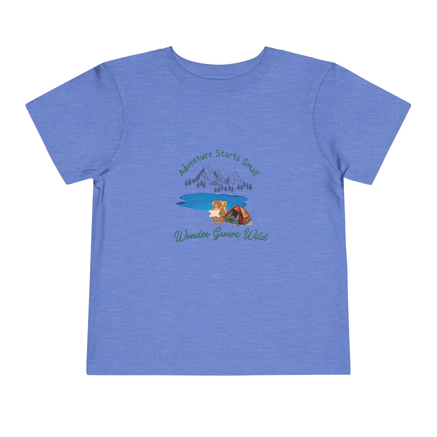 Toddler Tee — "Adventure Starts Small" Woodland Camper Graphic