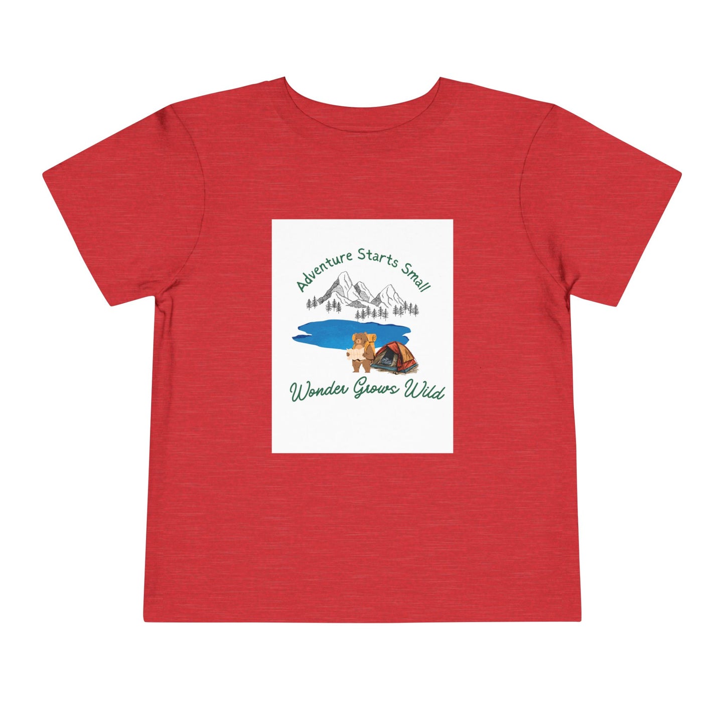 Toddler Tee — "Adventure Starts Small" Woodland Camper Graphic