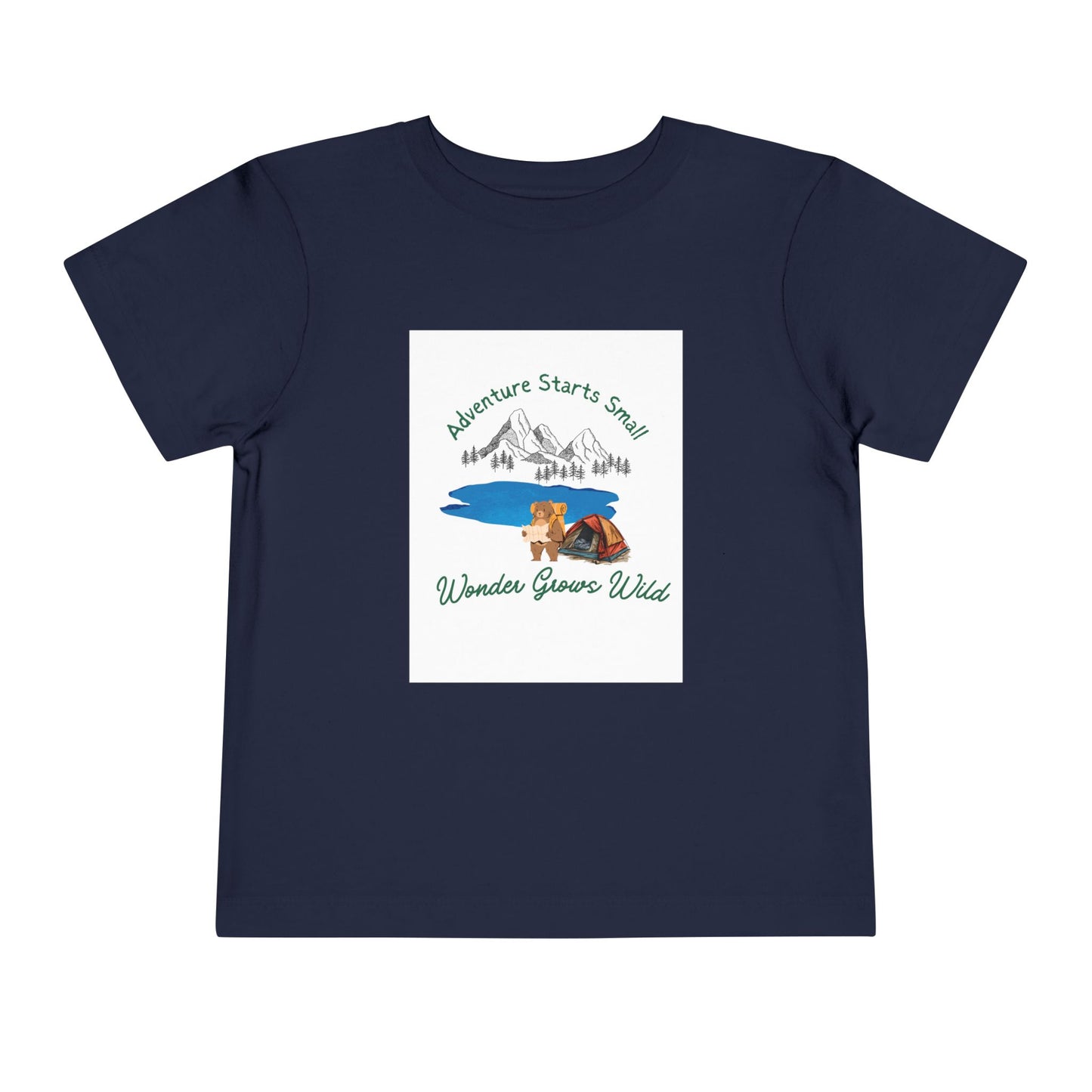 Toddler Tee — "Adventure Starts Small" Woodland Camper Graphic