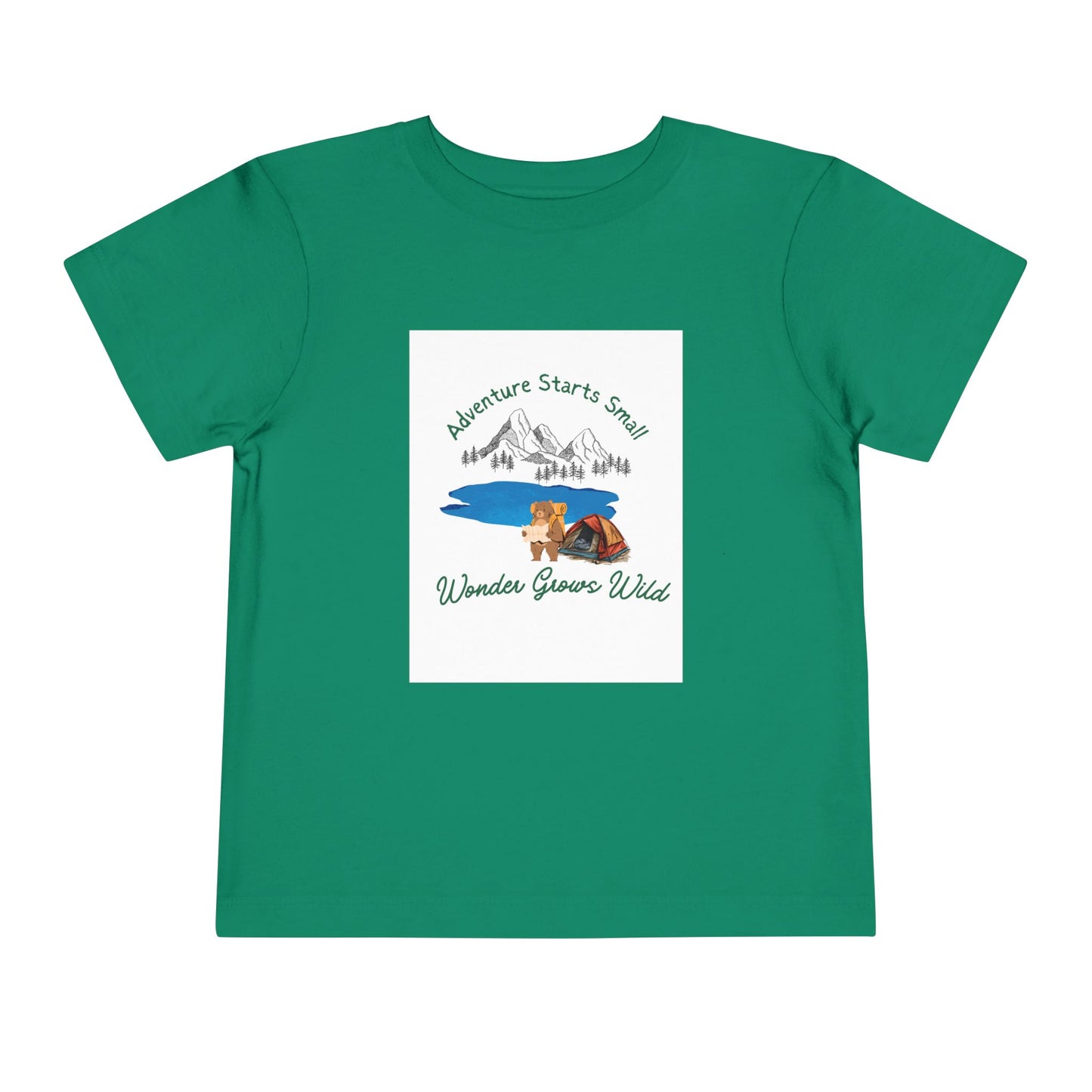 Toddler Tee — "Adventure Starts Small" Woodland Camper Graphic