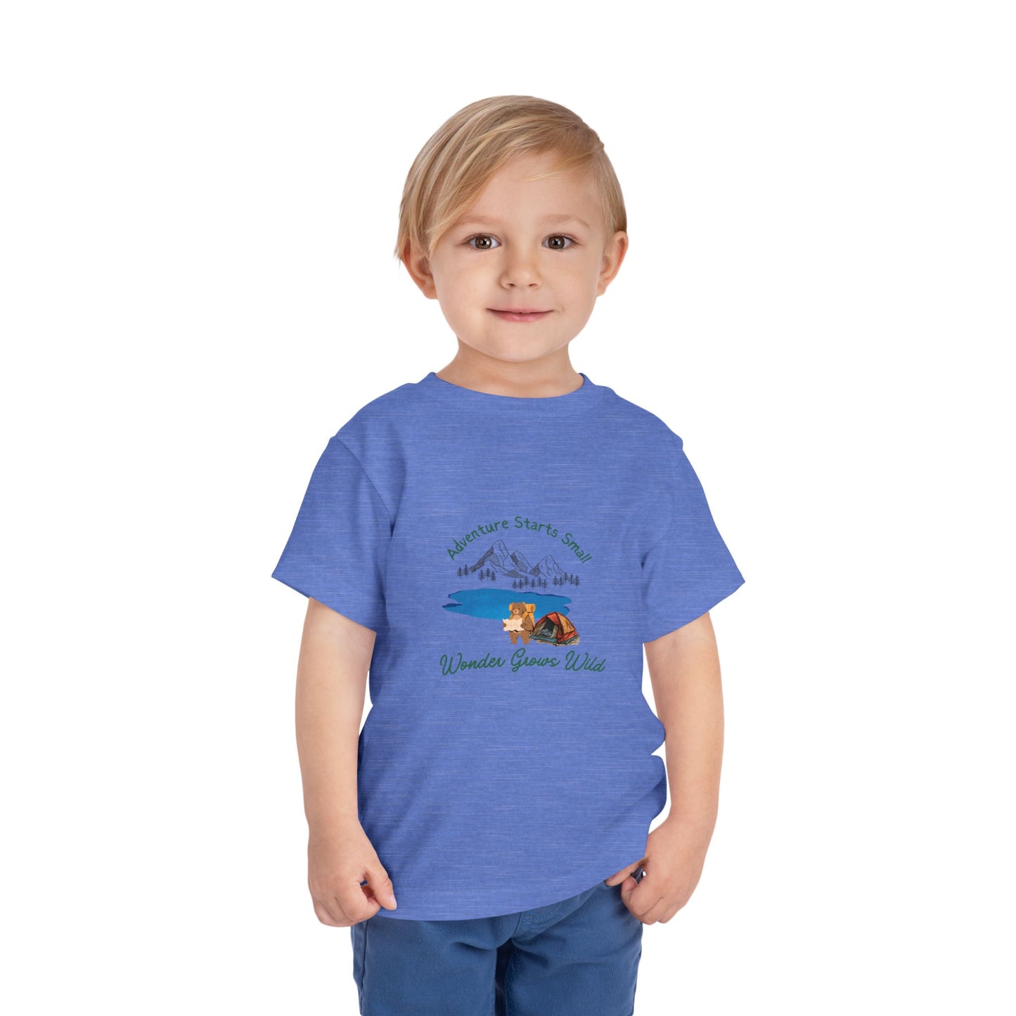 Toddler Tee — "Adventure Starts Small" Woodland Camper Graphic