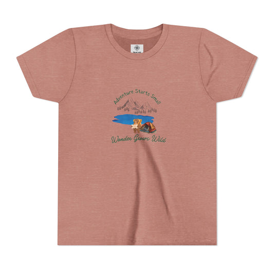 Youth Tee | "Adventure Starts Here" Camping