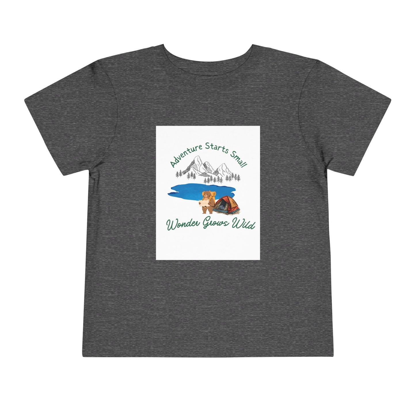 Toddler Tee — "Adventure Starts Small" Woodland Camper Graphic