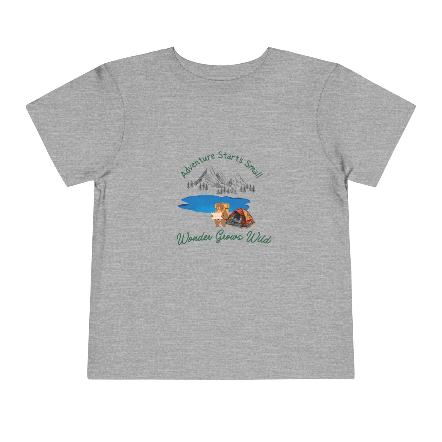 Toddler Tee — "Adventure Starts Small" Woodland Camper Graphic