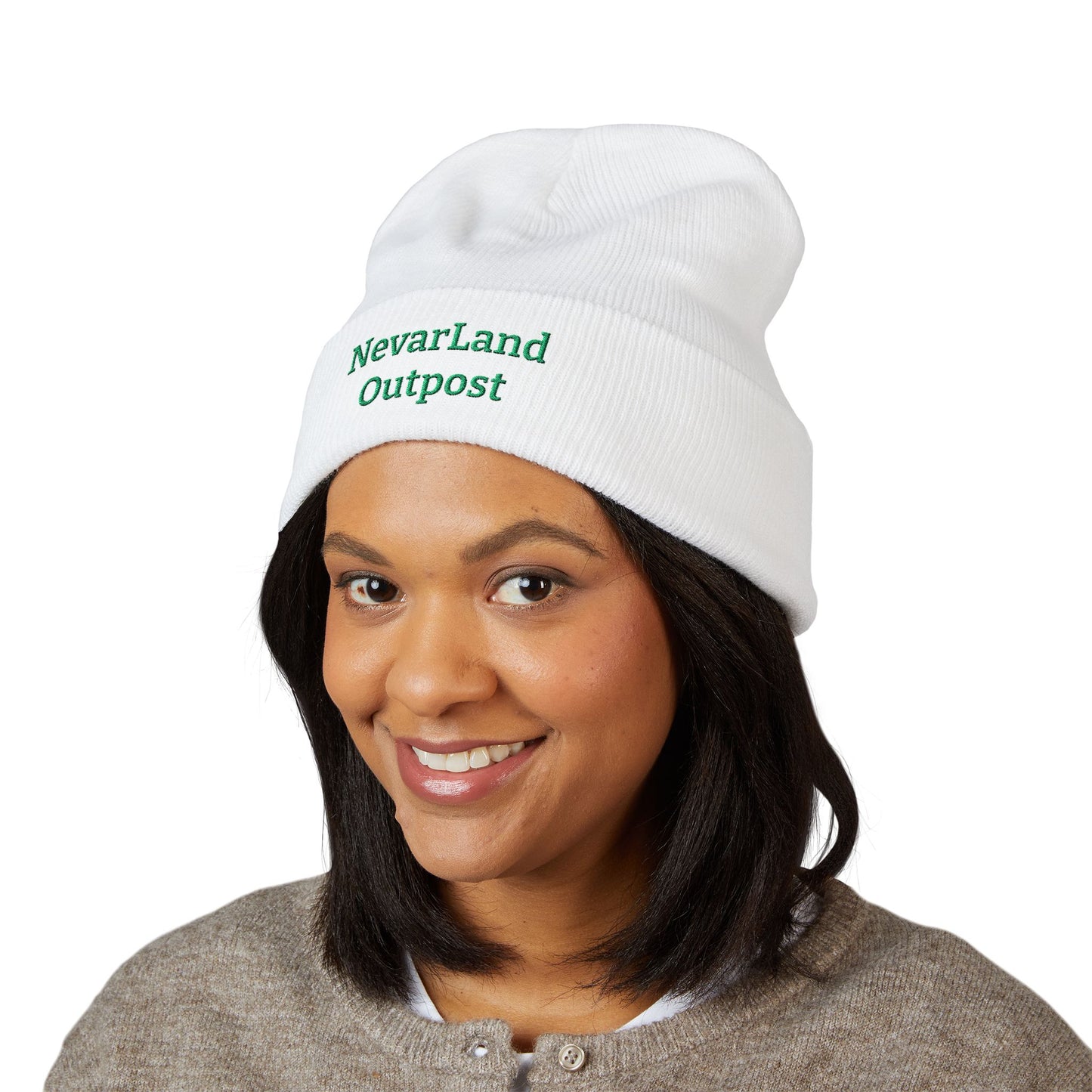 NevarLand Outpost Embroidered Beanie — Branded Cuffed Knit Hat